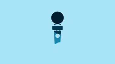 Blue Joystick for arcade machine icon isolated on blue background. Joystick gamepad. 4K Video motion graphic animation.