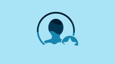 Blue Premium create account screen icon isolated on blue background. 4K Video motion graphic animation.