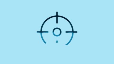 Blue Target sport icon isolated on blue background. Clean target with numbers for shooting range or shooting. 4K Video motion graphic animation.