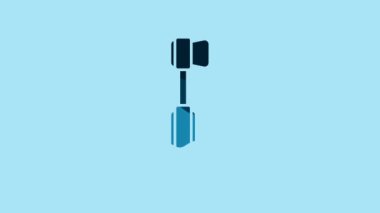 Blue Toothbrush icon isolated on blue background. 4K Video motion graphic animation.