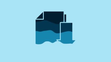 Blue Document with download icon isolated on blue background. File document symbol. 4K Video motion graphic animation.