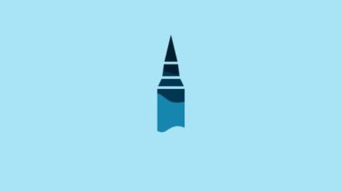 Blue Bullet icon isolated on blue background. 4K Video motion graphic animation.