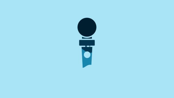 蓝色的木棍用于在蓝色背景上隔离的街机图标 Joystick游戏垫 4K视频运动图形动画 — 图库视频影像