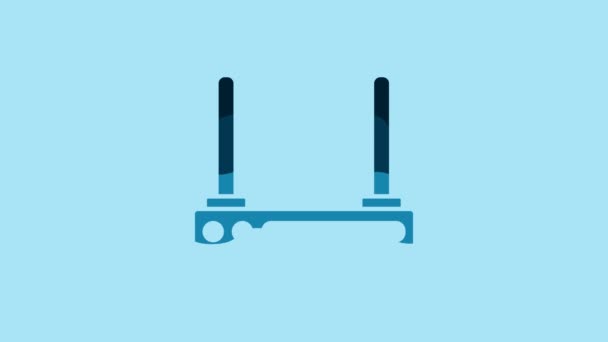 Синій Router Символ Сигналу Ізольований Синьому Тлі Бездротовий Модемний Роутер — стокове відео