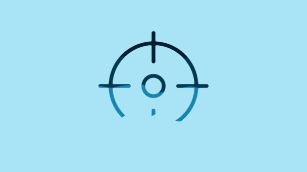 Blue Target Sport Icon Isolated Blue Background Clean Target Numbers — Stockvideo