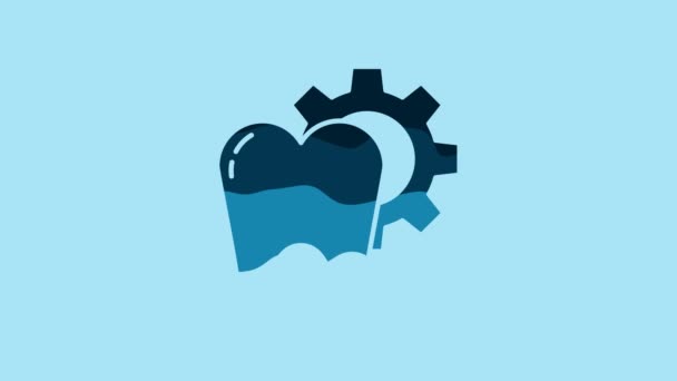 Піктограма Процедури Лікування Синього Зуба Ізольована Синьому Фоні Ремонт Зубів — стокове відео