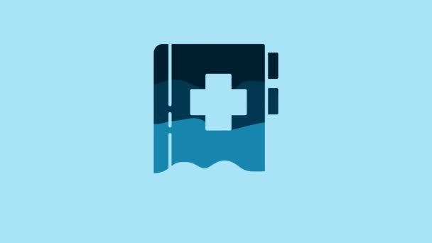 Blue Clipboard Dental Card Patient Medical Records Icon Isolated Blue — Stock video