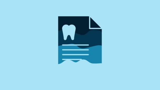Blue Clipboard Dental Card Patient Medical Records Icon Isolated Blue — 비디오