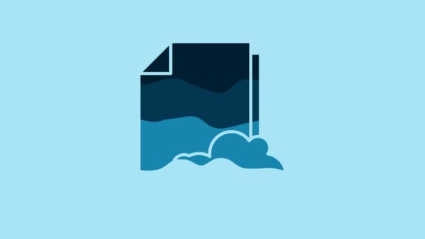 Blue Cloud Storage Text Document Icon Isolated Blue Background Video — ストック動画