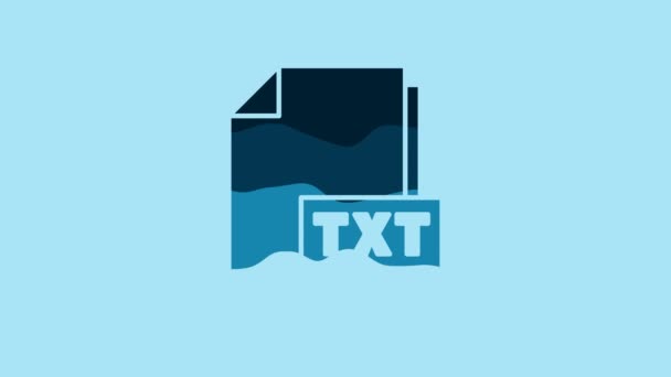 Blue Txt File Document Download Txt Button Icon Isolated Blue — Vídeos de Stock