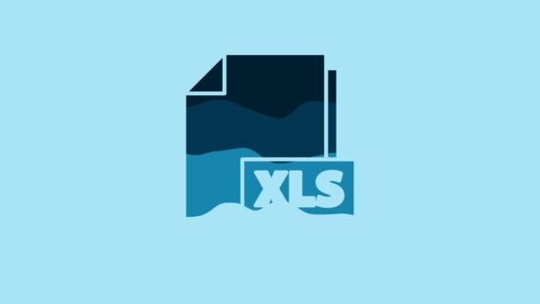 Blue Xls File Document Download Xls Button Icon Isolated Blue — Video Stock