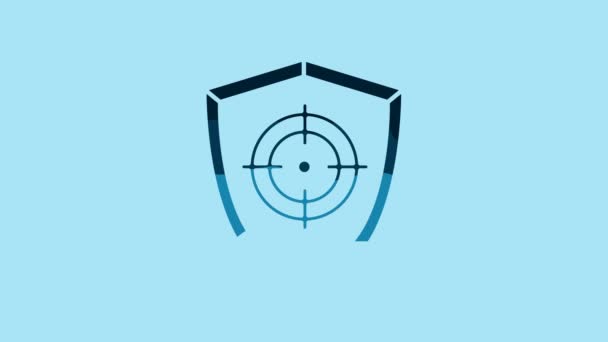 Blue Target Sport Icon Isolated Blue Background Clean Target Numbers — Stok video