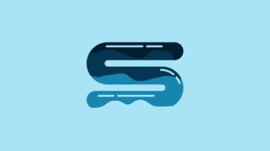 Blue Towel icon isolated on blue background. 4K Video motion graphic animation.