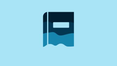 Blue User manual icon isolated on blue background. User guide book. Instruction sign. Read before use. 4K Video motion graphic animation.