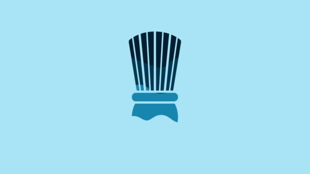 Blue Shaving Brush Icon Isolated Blue Background Barbershop Symbol Video — Wideo stockowe