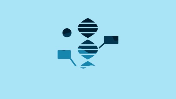 Blue Dna Symbol Icon Isolated Blue Background Video Motion Graphic — Wideo stockowe