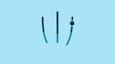 Blue Graph, schedule, chart, diagram, infographic, pie graph icon isolated on blue background. 4K Video motion graphic animation.