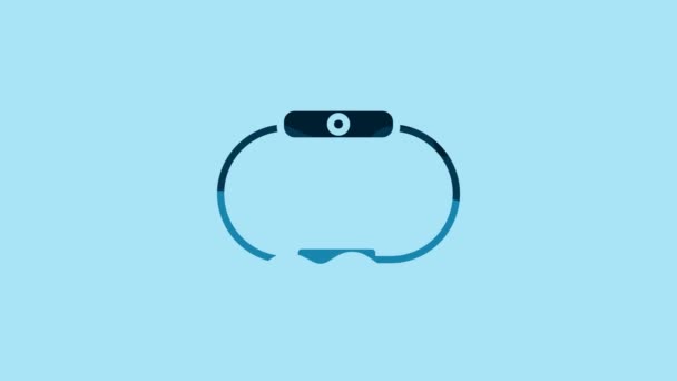 Blue Smartwatch Icon Isolated Blue Background Video Motion Graphic Animation — Video Stock