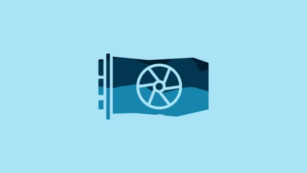 Blue Video Graphic Card Icon Isolated Blue Background Video Motion — Stok video