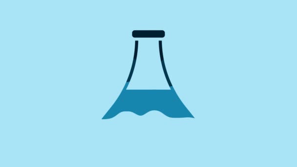 Blue Oil Petrol Test Tube Icon Isolated Blue Background Video — Vídeo de Stock