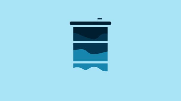 蓝色的Barrel石油图标孤立在蓝色的背景上 4K视频运动图形动画 — 图库视频影像
