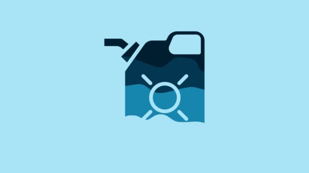 Blue Canister Motor Machine Oil Icon Isolated Blue Background Oil — Vídeos de Stock