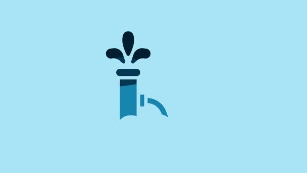 Blue Oil Pump Pump Jack Icon Isolated Blue Background Oil — 비디오