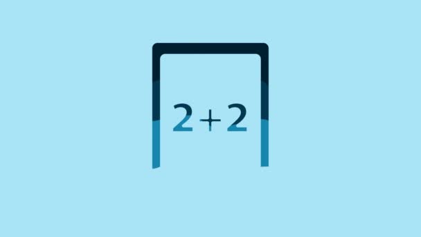 Blue Tablet Calculator Icon Isolated Blue Background Accounting Symbol Business — Vídeo de Stock