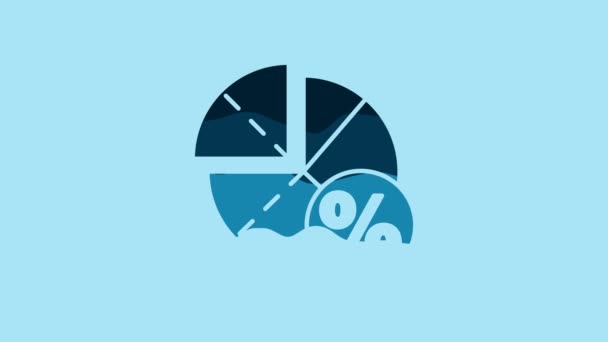 Blue Graph Schedule Chart Diagram Infographic Pie Graph Icon Isolated — Stock video