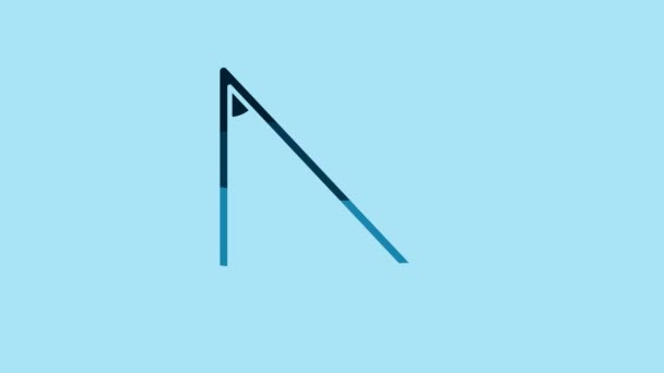 Blue Triangle Math Icon Isolated Blue Background Video Motion Graphic — Αρχείο Βίντεο