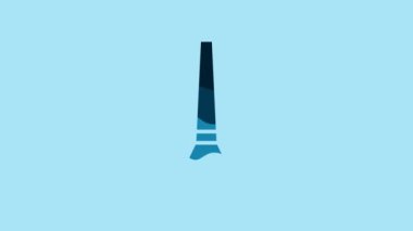 Blue Paint brush icon isolated on blue background. 4K Video motion graphic animation.