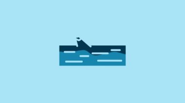 Blue Wooden log icon isolated on blue background. 4K Video motion graphic animation.