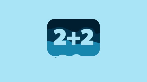 Blue Math System Equation Solution Speech Bubble Icon Isolated Blue — Video Stock