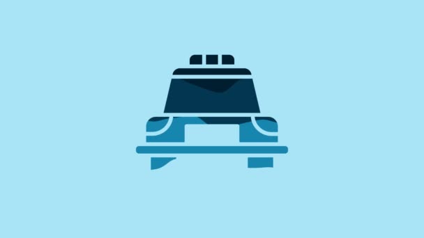 Blue Police Car Police Flasher Icon Isolated Blue Background Emergency — Stok video