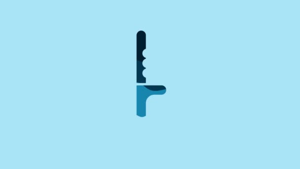 Blue Police Rubber Baton Icon Isolated Blue Background Rubber Truncheon — Stock video