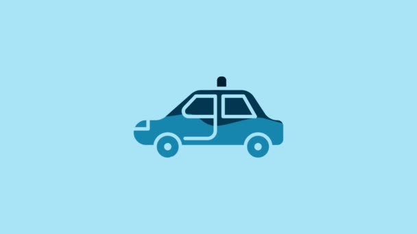 Blue Police Car Police Flasher Icon Isolated Blue Background Emergency — Vídeos de Stock