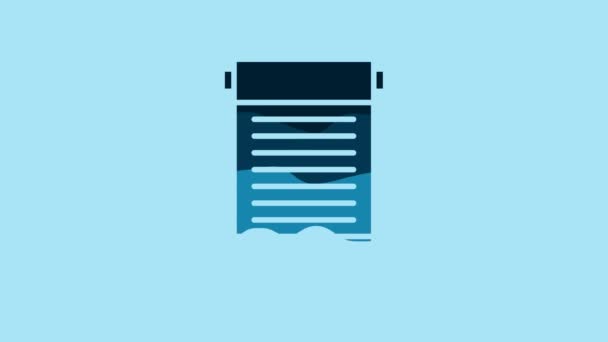Blue Decree Paper Parchment Scroll Icon Icon Isolated Blue Background — 图库视频影像