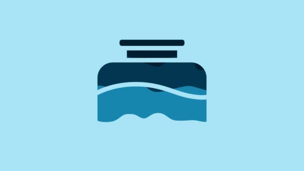 Blue Inkwell Icon Isolated Blue Background Video Motion Graphic Animation — 비디오