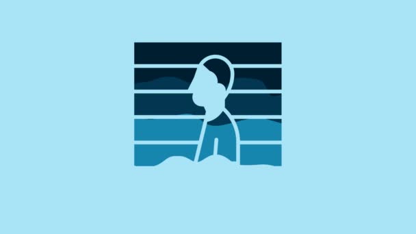 Blue Suspect Criminal Icon Isolated Blue Background Criminal Prison Suspected — Wideo stockowe