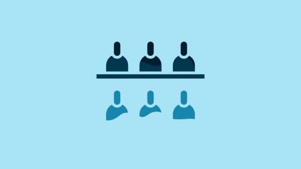 Blue Jurors Icon Isolated Blue Background Video Motion Graphic Animation — Vídeos de Stock