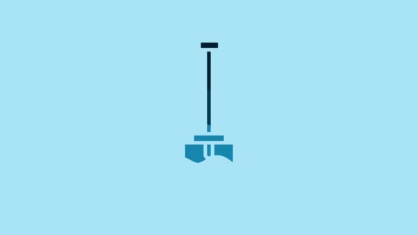 Blue Shovel Icon Isolated Blue Background Gardening Tool Tool Horticulture — Video Stock