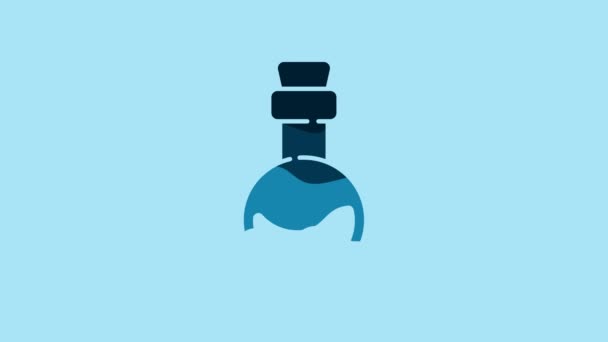 Blue Bottle Love Potion Icon Isolated Blue Background Valentines Day — Vídeo de stock