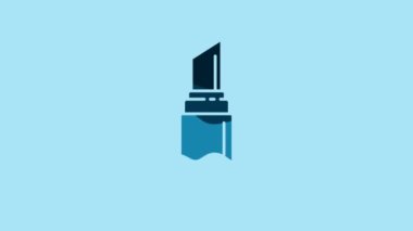 Blue Lipstick icon isolated on blue background. 8 March. International Happy Women Day. 4K Video motion graphic animation.