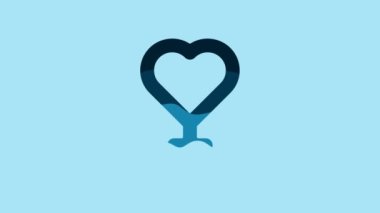 Blue Female gender symbol icon isolated on blue background. Venus symbol. The symbol for a female organism or woman. 4K Video motion graphic animation.