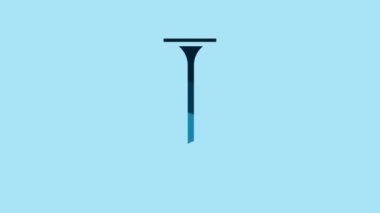 Blue Metallic nail icon isolated on blue background. 4K Video motion graphic animation.