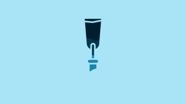 Blue Putty knife icon isolated on blue background. Spatula repair tool. Spackling or paint instruments. 4K Video motion graphic animation.