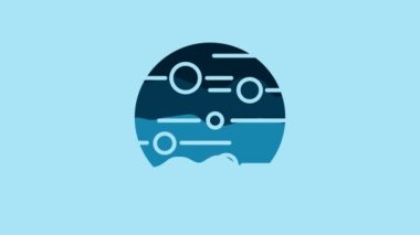 Blue Planet Mars icon isolated on blue background. 4K Video motion graphic animation.
