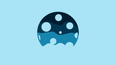 Blue Moon icon isolated on blue background. 4K Video motion graphic animation.