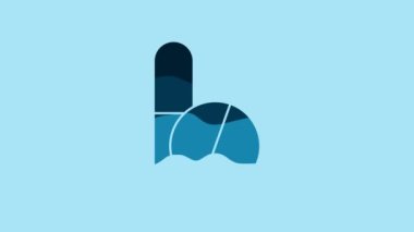 Blue Medicine pill or tablet icon isolated on blue background. Corona virus 2019-nCoV. Capsule pill and drug sign. Pharmacy design. 4K Video motion graphic animation.