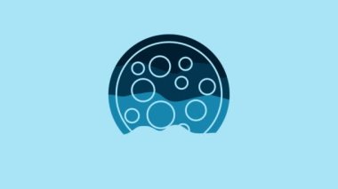 Blue Virus icon isolated on blue background. Corona virus 2019-nCoV. Bacteria and germs, cell cancer, microbe, fungi. 4K Video motion graphic animation.